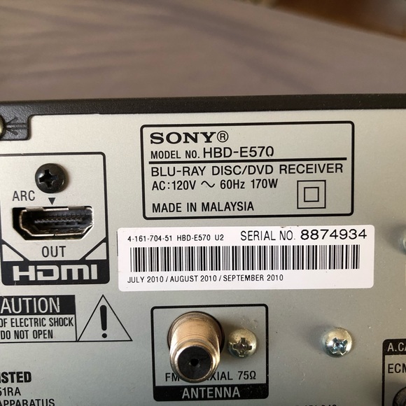Sony HBD-E570 1000 Watt 3D Blu-ray/DVD Player *No Remote* Tested ✅ - Picture 8 of 8